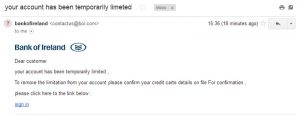 Bank of Ireland Fake Emails