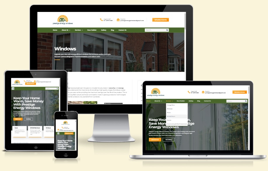 Discover how Cada Media Ltd revamped the WordPress website for Prestige Energy Windows and Doors in Wexford, enhancing their online presence with a sleek, modern design and improved functionality.